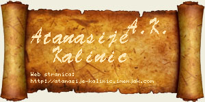 Atanasije Kalinić vizit kartica
